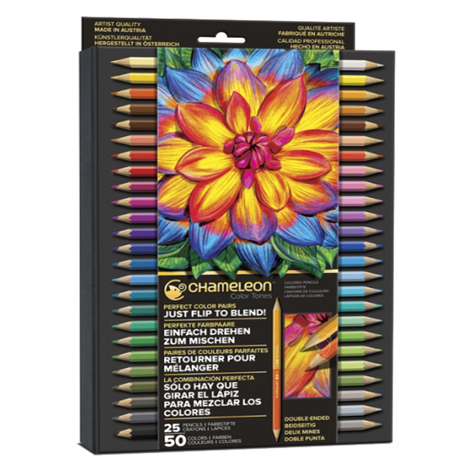 Набор двухцветных карандашей Chameleon Pencil Set 50 цветов в кейсе