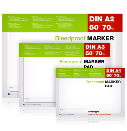 Бумага Transotype Bleedproof Marker Pad A4 для маркеров / 50 листов / 70 гм